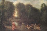 Jean-Antoine Watteau Assembly in a Park (mk05) china oil painting reproduction